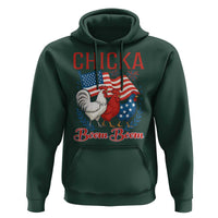 Chicka Boom Boom Patriotic Chicken Hoodie Funny Patriotic 4th of July Red White and Blue Farm - Wonder Print Shop
