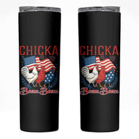 Chicka Boom Boom Patriotic Chicken Skinny Tumbler Funny Patriotic 4th of July Red White and Blue Farm - Wonder Print Shop