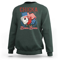 Chicka Boom Boom Patriotic Chicken Sweatshirt Funny Patriotic 4th of July Red White and Blue Farm - Wonder Print Shop