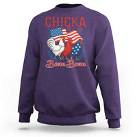 Chicka Boom Boom Patriotic Chicken Sweatshirt Funny Patriotic 4th of July Red White and Blue Farm - Wonder Print Shop