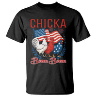 Chicka Boom Boom Patriotic Chicken T Shirt Funny Patriotic 4th of July Red White and Blue Farm - Wonder Print Shop