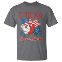 Chicka Boom Boom Patriotic Chicken T Shirt Funny Patriotic 4th of July Red White and Blue Farm - Wonder Print Shop