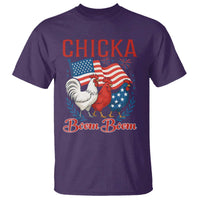 Chicka Boom Boom Patriotic Chicken T Shirt Funny Patriotic 4th of July Red White and Blue Farm - Wonder Print Shop