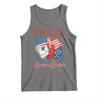 Chicka Boom Boom Patriotic Chicken Tank Top Funny Patriotic 4th of July Red White and Blue Farm - Wonder Print Shop