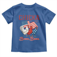 Chicka Boom Boom Patriotic Chicken Toddler T Shirt Funny Patriotic 4th of July Red White and Blue Farm - Wonder Print Shop