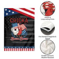 Chicka Boom Boom Patriotic Chicken Garden Flag Funny Patriotic 4th of July Red White and Blue Farm