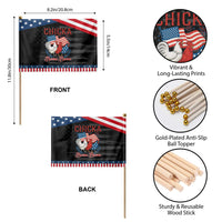 Chicka Boom Boom Patriotic Chicken Patriotic Handheld Flag Funny Patriotic 4th of July Red White and Blue Farm TS02