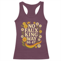 No Faux King Way 8647 Racerback Tank Top Subtle Resist 70s Retro Floral - Wonder Print Shop