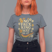 No Faux King Way 8647 T Shirt For Women Subtle Resist 70s Retro Floral - Wonder Print Shop