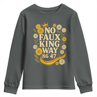 No Faux King Way 8647 Youth Sweatshirt Subtle Resist 70s Retro Floral - Wonder Print Shop