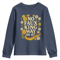 No Faux King Way 8647 Youth Sweatshirt Subtle Resist 70s Retro Floral - Wonder Print Shop
