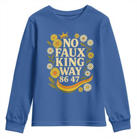 No Faux King Way 8647 Youth Sweatshirt Subtle Resist 70s Retro Floral - Wonder Print Shop