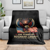 Patriotic Eagle US Army 250th Anniversary Throw Blanket 250 Years of Defending Liberty 1775 2025 - Wonder Print Shop