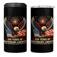 Patriotic Eagle US Army 250th Anniversary 4 in 1 Can Cooler Tumbler 250 Years of Defending Liberty 1775 2025 - Wonder Print Shop
