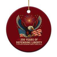 Patriotic Eagle US Army 250th Anniversary Ceramic Ornament 250 Years of Defending Liberty 1775 2025 - Wonder Print Shop