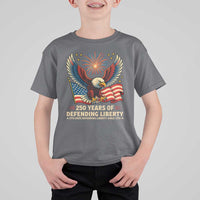 Patriotic Eagle US Army 250th Anniversary T Shirt For Kid 250 Years of Defending Liberty 1775 2025 - Wonder Print Shop
