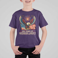 Patriotic Eagle US Army 250th Anniversary T Shirt For Kid 250 Years of Defending Liberty 1775 2025 - Wonder Print Shop
