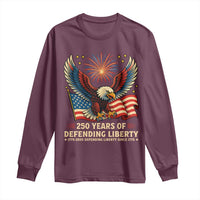 Patriotic Eagle US Army 250th Anniversary Long Sleeve Shirt 250 Years of Defending Liberty 1775 2025 - Wonder Print Shop