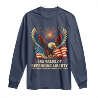 Patriotic Eagle US Army 250th Anniversary Long Sleeve Shirt 250 Years of Defending Liberty 1775 2025 - Wonder Print Shop