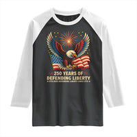 Patriotic Eagle US Army 250th Anniversary Raglan Shirt 250 Years of Defending Liberty 1775 2025 - Wonder Print Shop