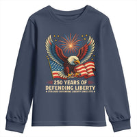 Patriotic Eagle US Army 250th Anniversary Youth Sweatshirt 250 Years of Defending Liberty 1775 2025 - Wonder Print Shop