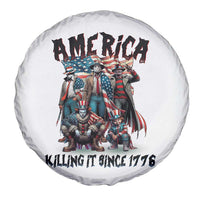 Patriotic Horror Mashup Spare Tire Cover America Killing It Since 1776