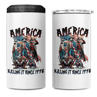Patriotic Horror Mashup 4 in 1 Can Cooler Tumbler America Killing It Since 1776