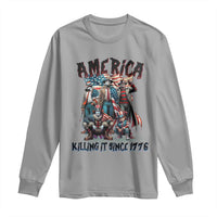 Patriotic Horror Mashup Long Sleeve Shirt America Killing It Since 1776