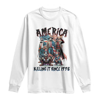 Patriotic Horror Mashup Long Sleeve Shirt America Killing It Since 1776