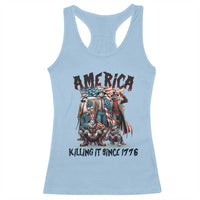 Patriotic Horror Mashup Racerback Tank Top America Killing It Since 1776
