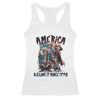 Patriotic Horror Mashup Racerback Tank Top America Killing It Since 1776