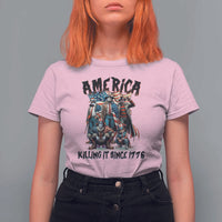 Patriotic Horror Mashup T Shirt For Women America Killing It Since 1776