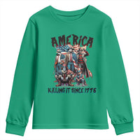 Patriotic Horror Mashup Youth Sweatshirt America Killing It Since 1776