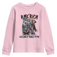 Patriotic Horror Mashup Youth Sweatshirt America Killing It Since 1776