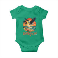 Gulf of America 2025 Bald Eagle Baby Onesie Vintage Patriotic Beach Sunset 4th Of July - Wonder Print Shop