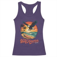 Gulf of America 2025 Bald Eagle Racerback Tank Top Vintage Patriotic Beach Sunset 4th Of July - Wonder Print Shop