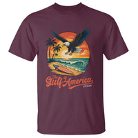 Gulf of America 2025 Bald Eagle T Shirt Vintage Patriotic Beach Sunset 4th Of July - Wonder Print Shop