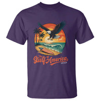Gulf of America 2025 Bald Eagle T Shirt Vintage Patriotic Beach Sunset 4th Of July - Wonder Print Shop