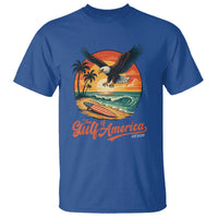 Gulf of America 2025 Bald Eagle T Shirt Vintage Patriotic Beach Sunset 4th Of July - Wonder Print Shop