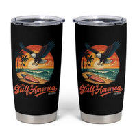 Gulf of USA 2025 Bald Eagle Tumbler Cup Vintage Patriotic Beach Sunset 4th Of July - Wonder Print Shop
