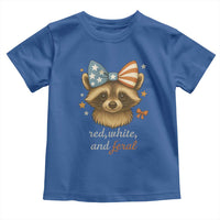 Red White and Feral Raccoon Toddler T Shirt Funny Patriotic Animal 4th of July - Wonder Print Shop