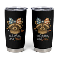 Red White and Feral Raccoon Tumbler Cup Funny Patriotic Animal 4th of July - Wonder Print Shop