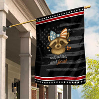 Red White and Feral Raccoon Garden Flag Funny Patriotic Animal 4th of July