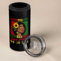 Juneteenth 1865 Black Freedom Celebration 4 in 1 Can Cooler Tumbler Afrocentric Pride Melanin Girl