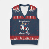 Funny Founding Father Patriotic Drinking V-Neck Knit Sweater Vest Regulators Mount Up 4th of July - Wonder Print Shop