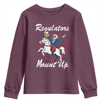 Funny Founding Father Patriotic Drinking Youth Sweatshirt Regulators Mount Up 4th of July - Wonder Print Shop