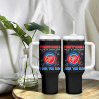 Fireworks Safety Director Tumbler With Handle I Run You Run Funny 4th of July Patriotic - Wonder Print Shop