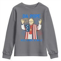 Da Pope Funny 4th of July Youth Sweatshirt Red White and Holy Patriotic Catholic - Wonder Print Shop