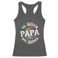 Mexican Dad Racerback Tank Top El Mejor Papá del Mundo Mexico Flag Eagle