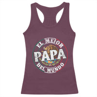 Mexican Dad Racerback Tank Top El Mejor Papá del Mundo Mexico Flag Eagle